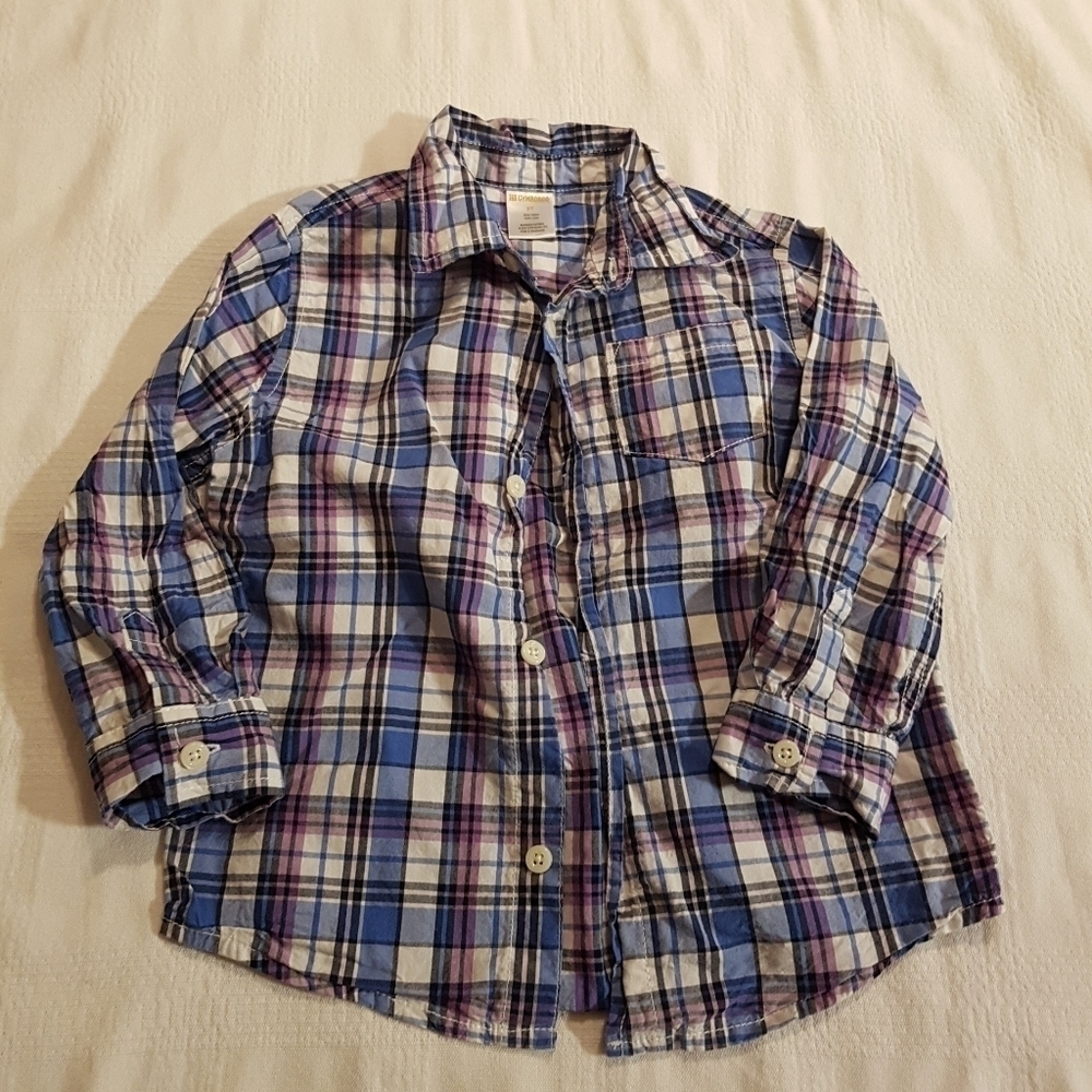 Gymboree boys size 3T button up plaid shirt